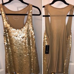 I.N.C. Gold Sequence Top (NWT)